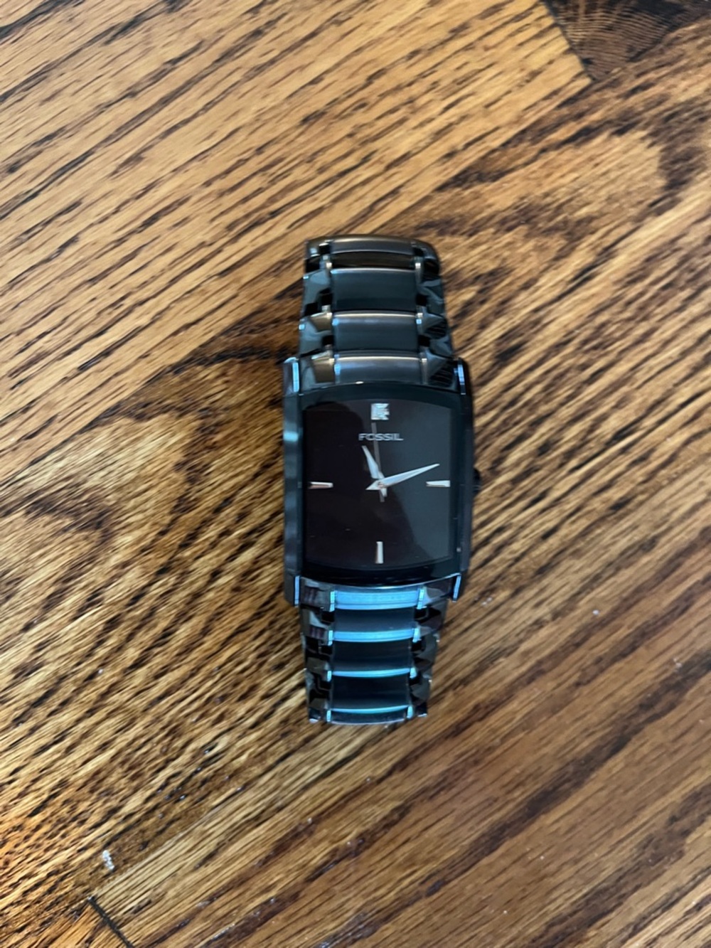 Fossil Men's Black Rectangular Stainless Steel Watch - Picture 3 of 7